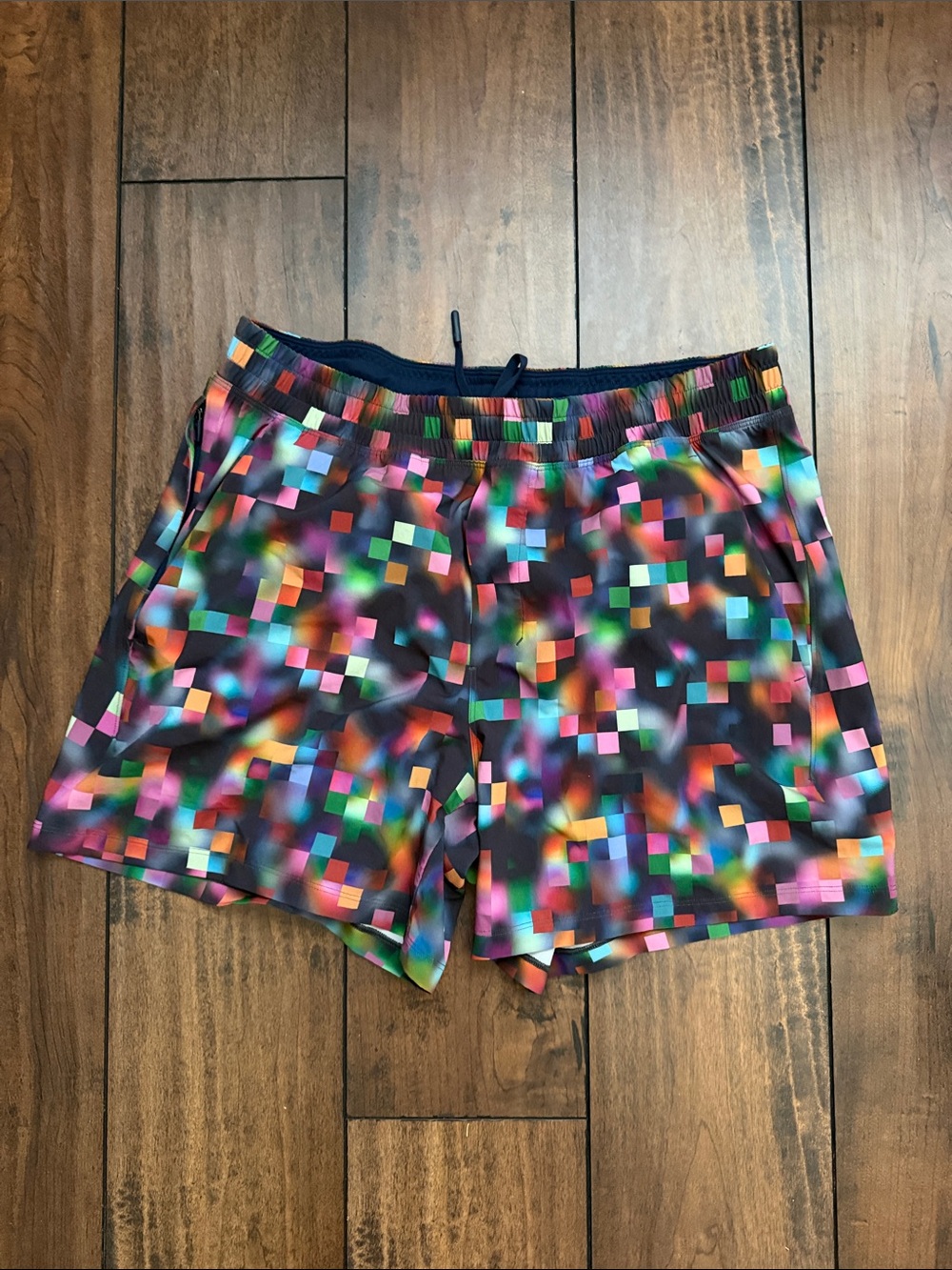 lululemon athletica Men's Multicolor Pixel-Print Athletic Shorts
